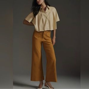 By Anthropologie cropped wide leg pants size 28